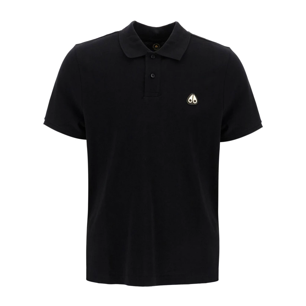 Moose Knuckles Polo shirt met gouden logo Black Heren
