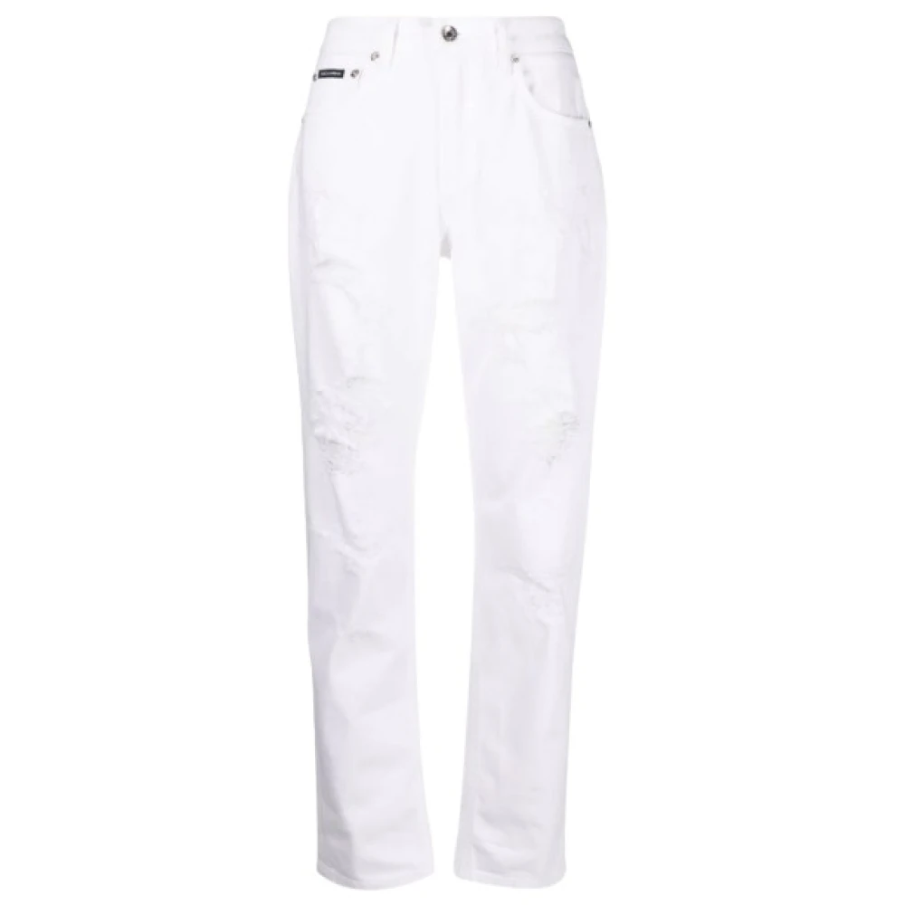 Dolce & Gabbana Verweerde Boyfriend Jeans White Dames