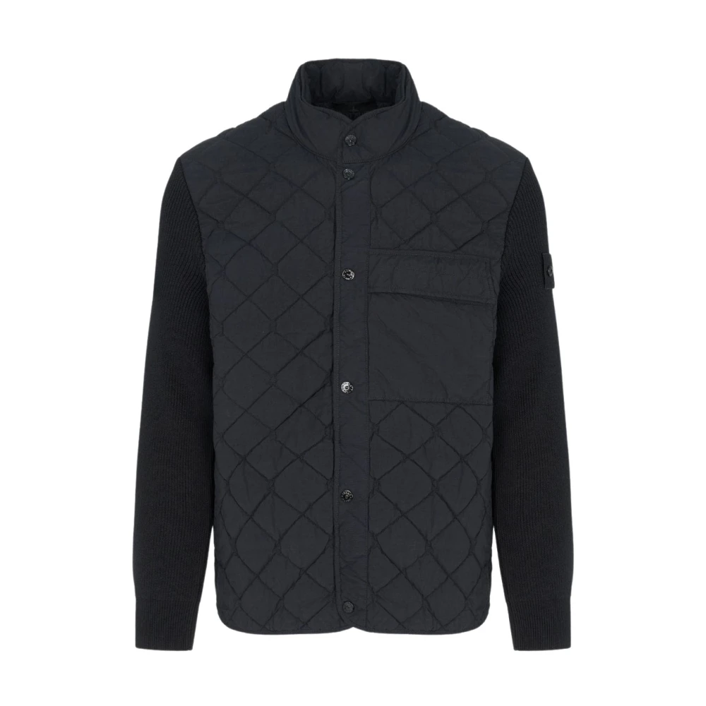 Stone Island Black Jackets, Male, Xl, Ghost Quilted Jacket