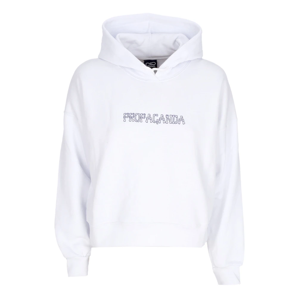 Propaganda Butterfly Croptop Hoodie Wit White Dames