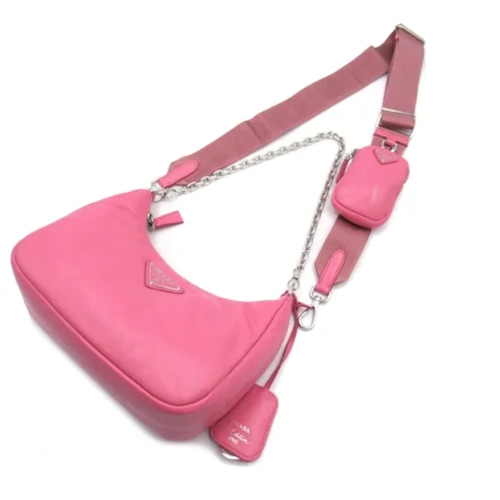 Prada Vintage Pre-owned Leather crossbody-bags Pink Dames