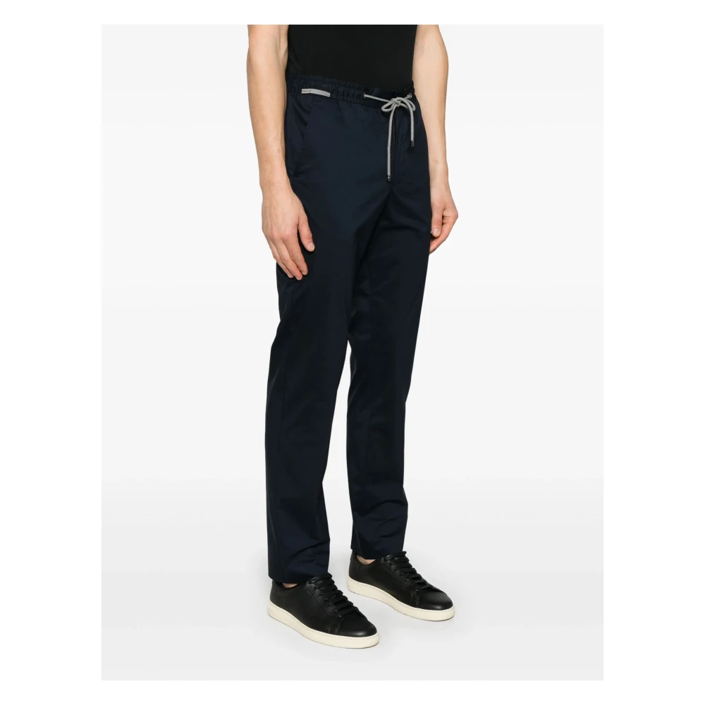 Corneliani Katoenen Trekkoordbroek met Zakken Blue Heren