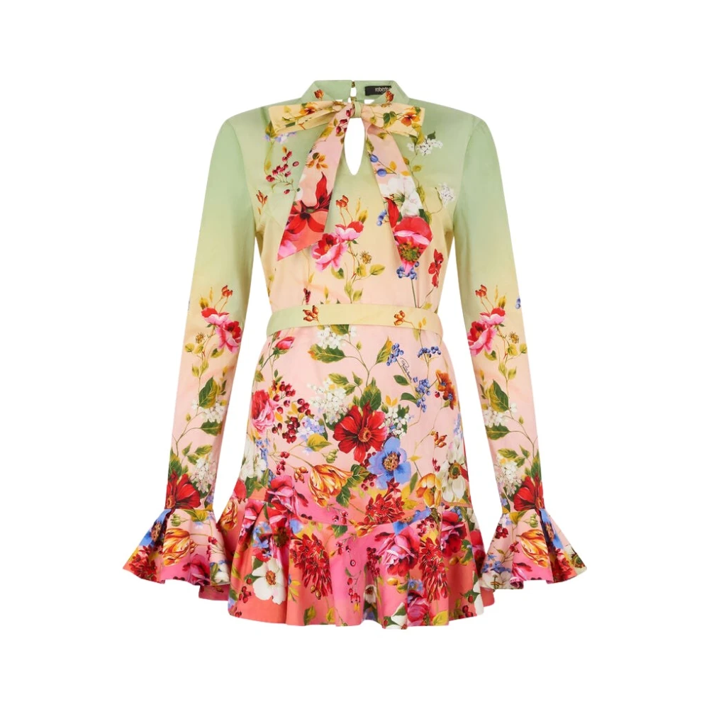 Roberto Cavalli Miami Print Mini Dress - Female - Short Dresses - Multicolor - L - Dresses