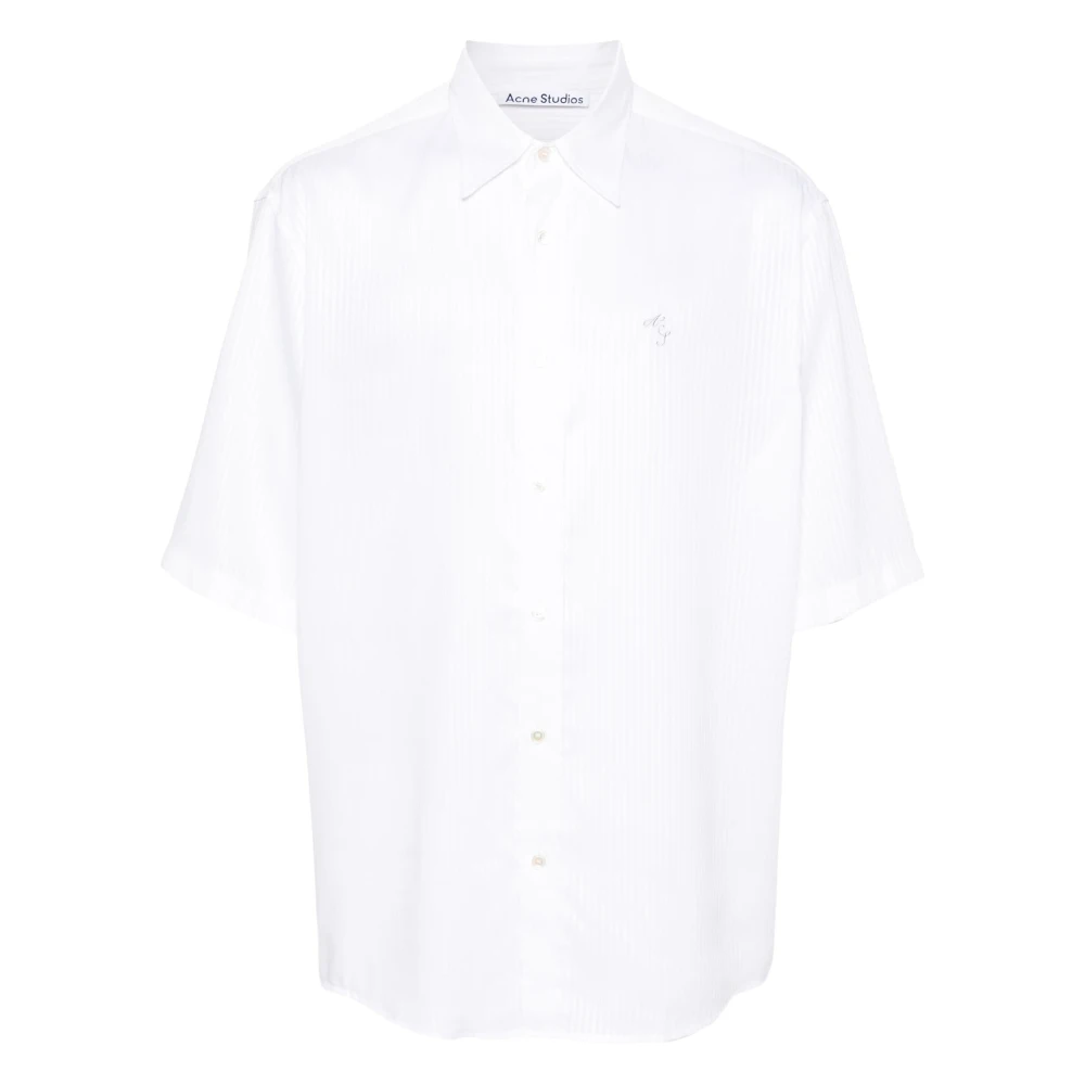 Acne Studios Witte Gestreepte Button-Up Shirt White Heren