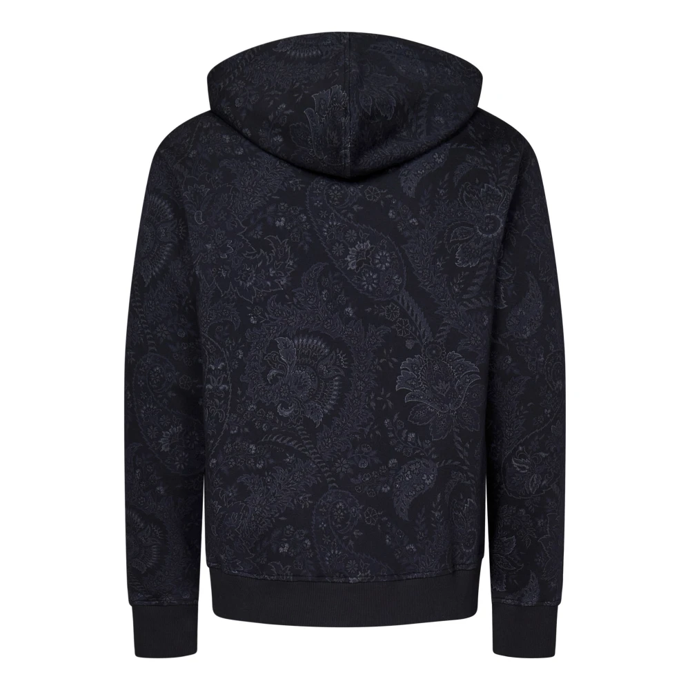 ETRO Blauwe Bloemen Paisley Rits Sweater Blue Heren