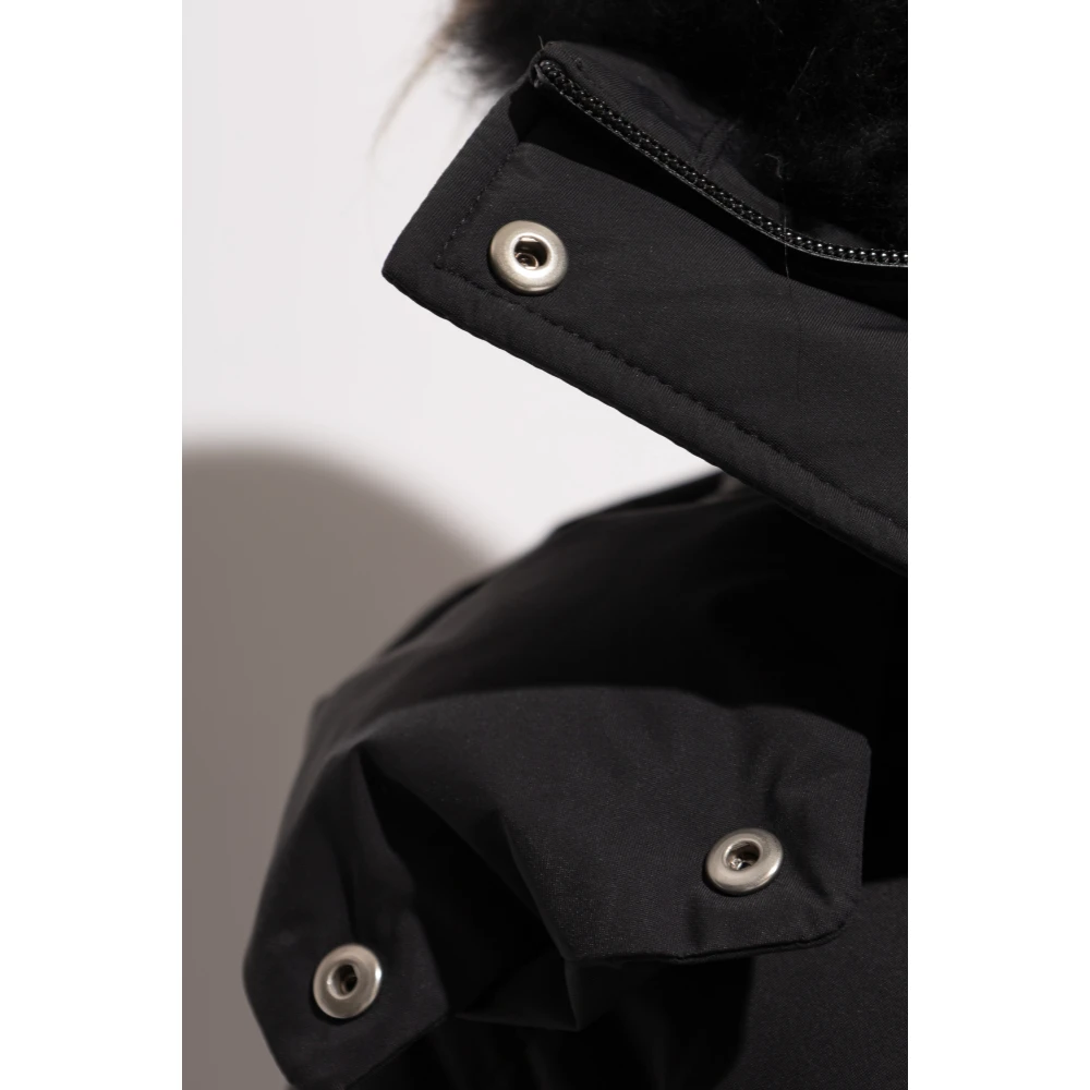Yves Salomon Jas met afneembare capuchon Black Dames