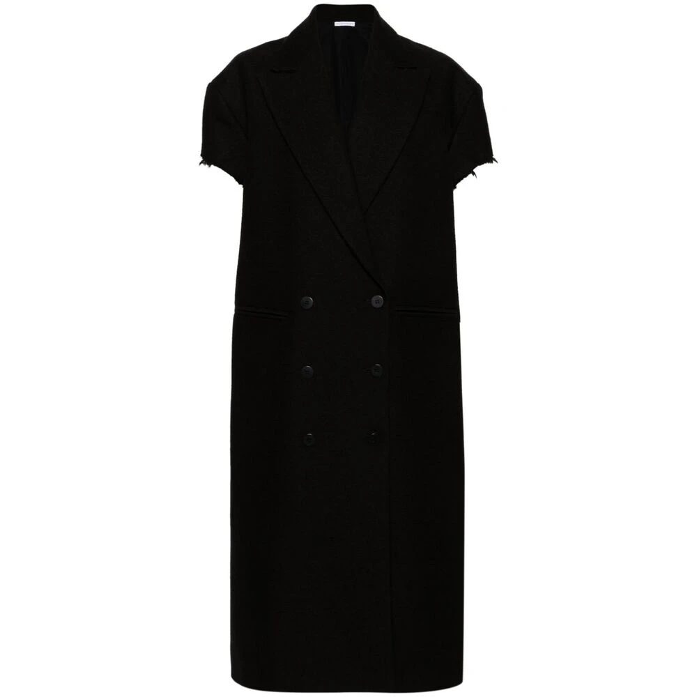 Niccolò Pasqualetti Zwarte Wollen Double-Breasted Jas Black Dames