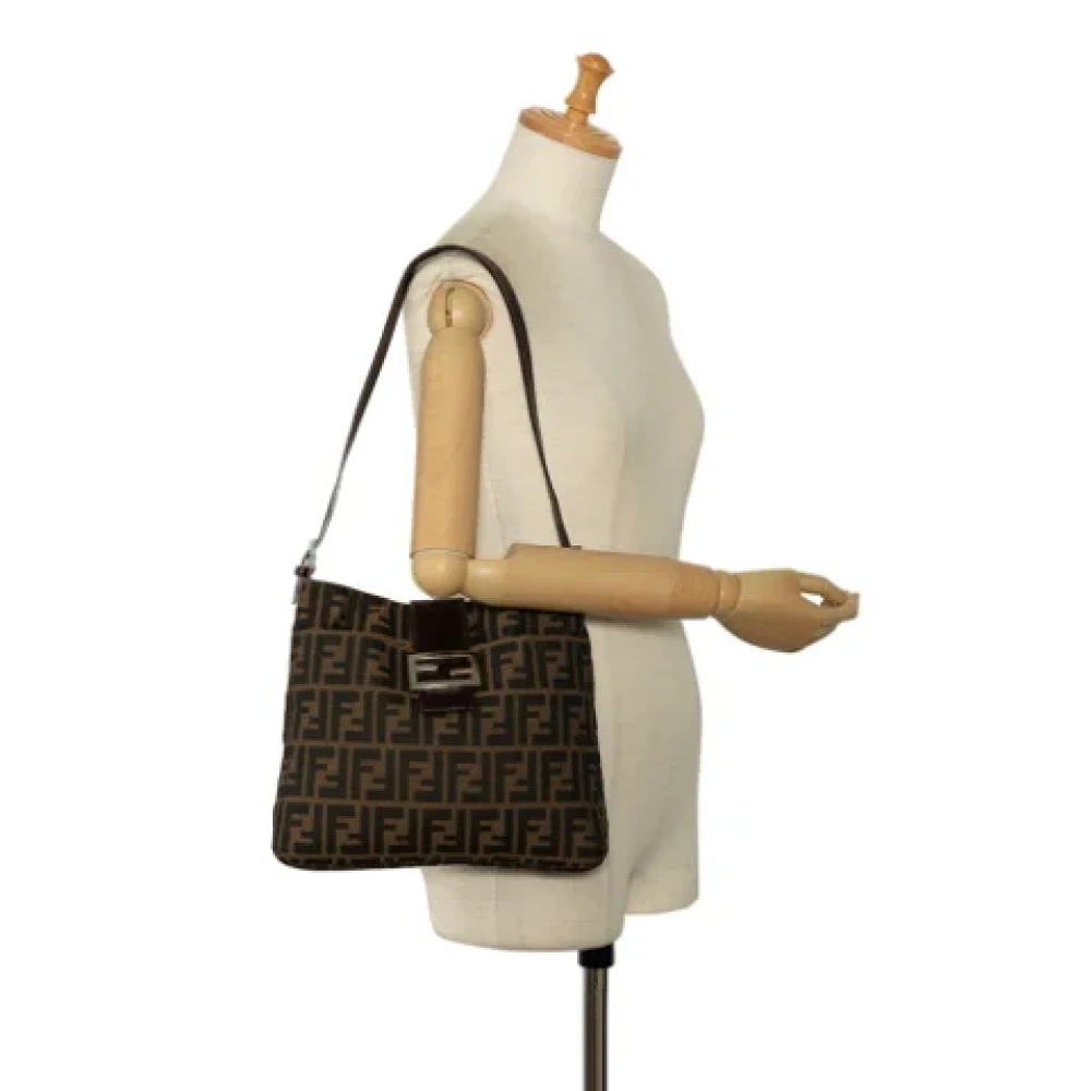 Fendi Vintage Pre-owned Canvas shoulder-bags Brown Dames