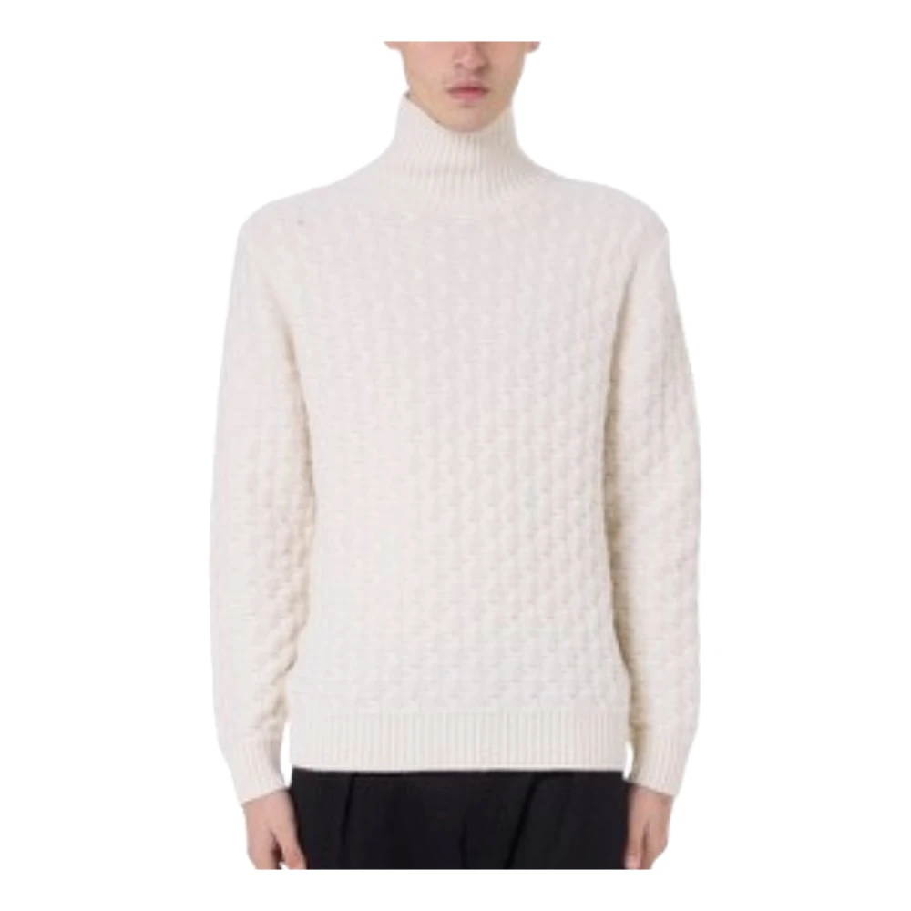 Paolo Pecora Men's White Stylish Knitwear A043 F002 - Turtlenecks - M - Knitwear