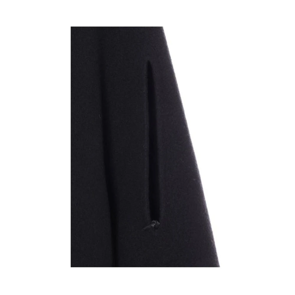Fabiana Filippi Zwarte wollen cape met capuchon Black Dames