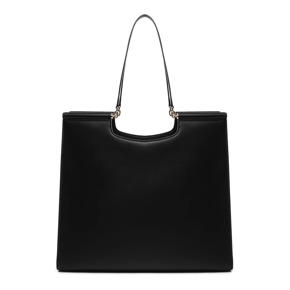 Dolce & Gabbana Zwarte Leren Tote Tas Black Dames