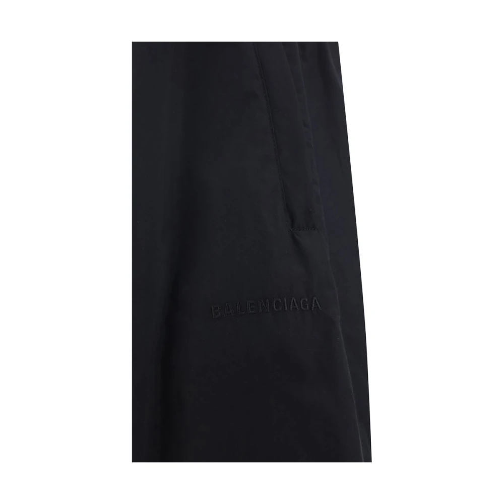 Balenciaga Wijde Pijp Elastische Taille Broek Black Heren