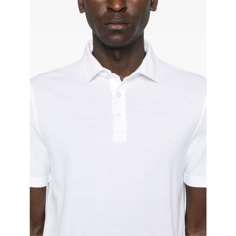 Fedeli Witte Piqué Polo Shirt White Heren