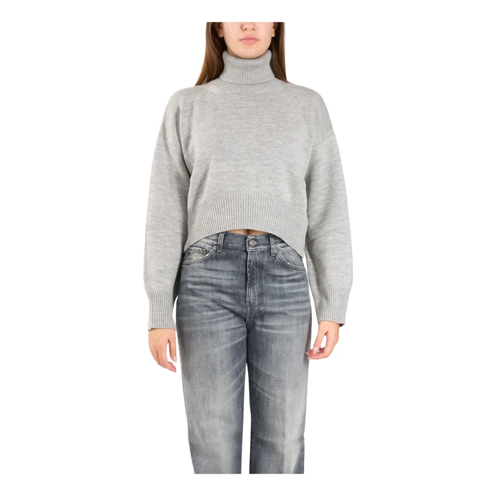 Dondup Wollen Coltrui Sweater Gray Dames