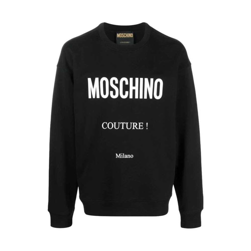 Moschino Zwart Logo Print Sweatshirt Black Heren