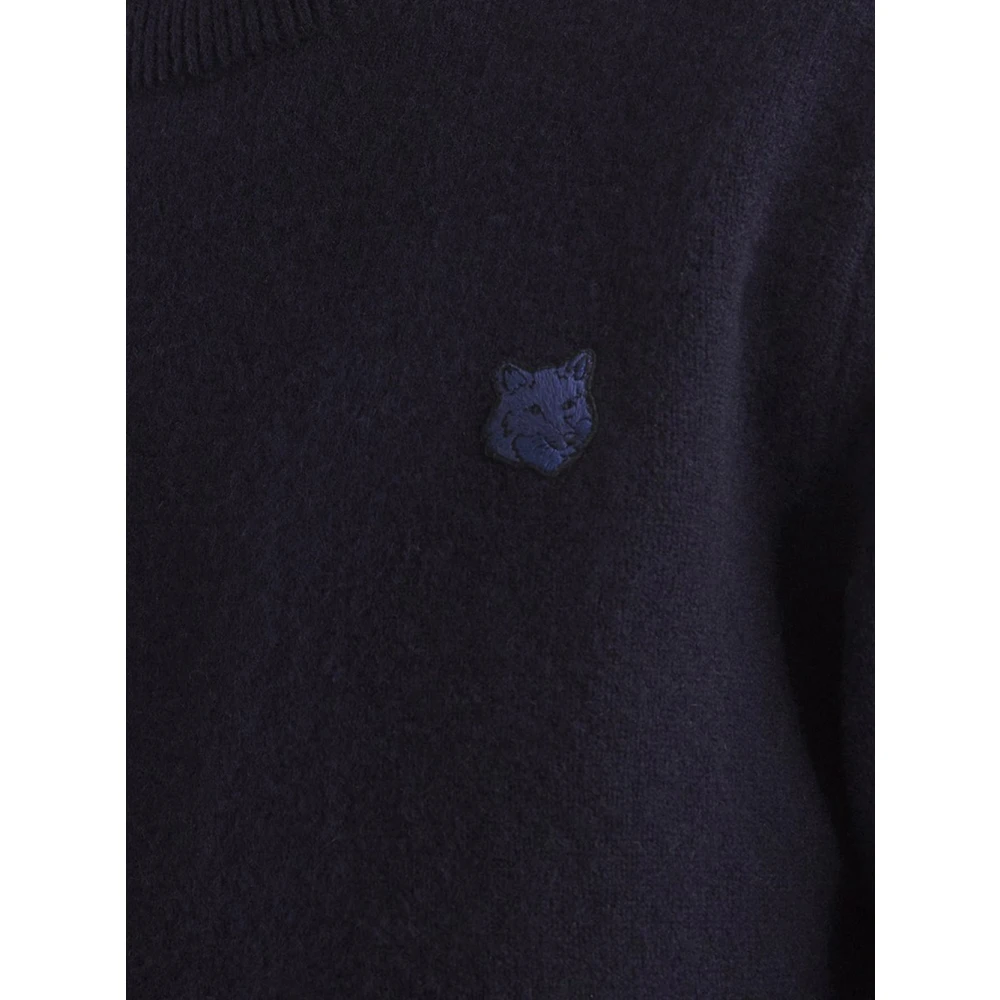 Maison Kitsuné Wol Vos Gebreid Blue Heren
