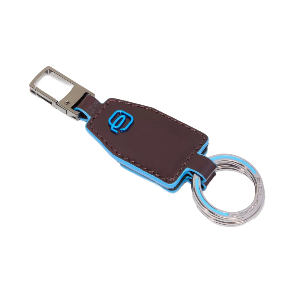 Piquadro Unisex Bruin Divisible Leather Keyring With Carabiner