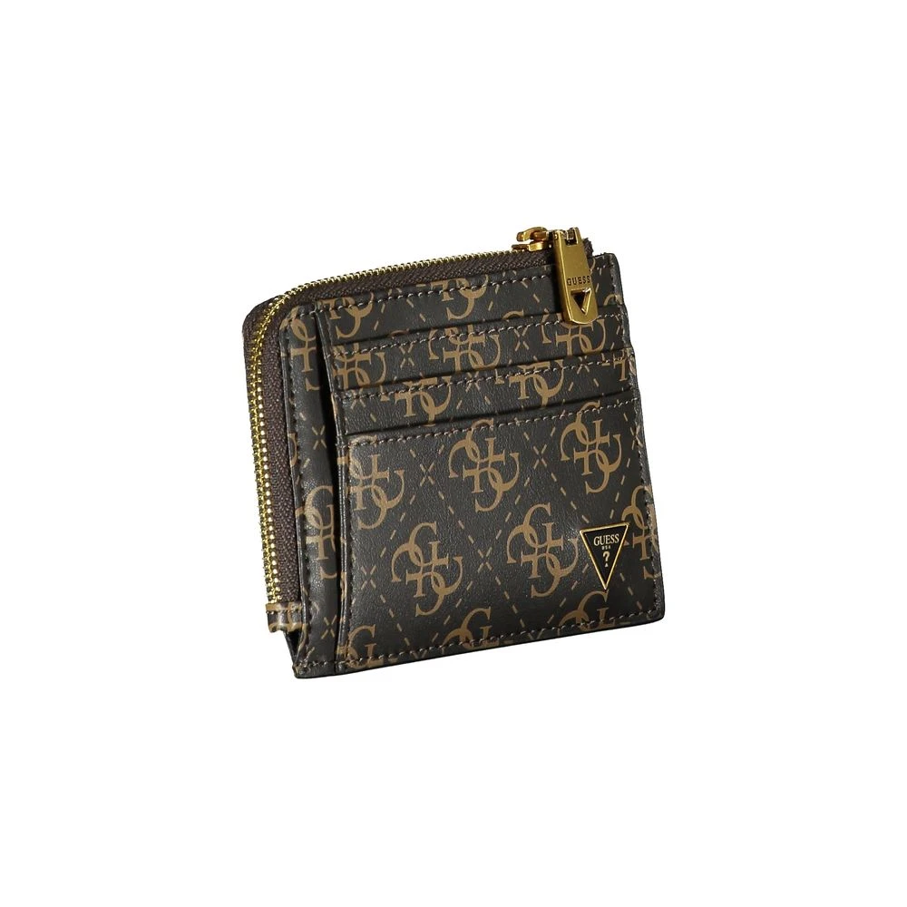 Guess Bruin Leren Portemonnee met Rits Brown Heren