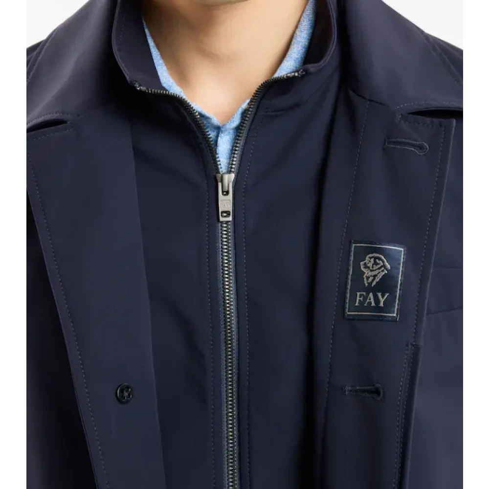Fay Blauwe Morning Coat Stijl Jas Blue Heren