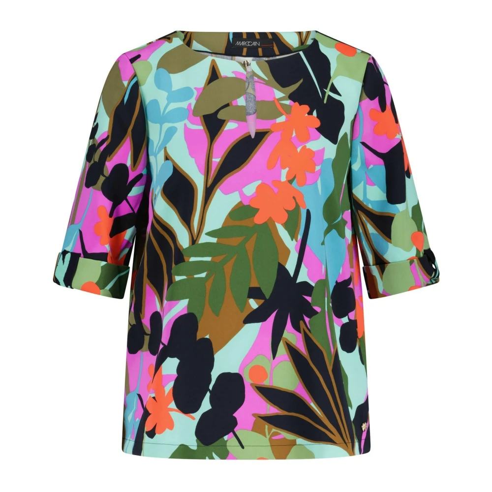 Marc Cain Kleurrijke Blouse met Natuurlijke Print Multicolor Dames