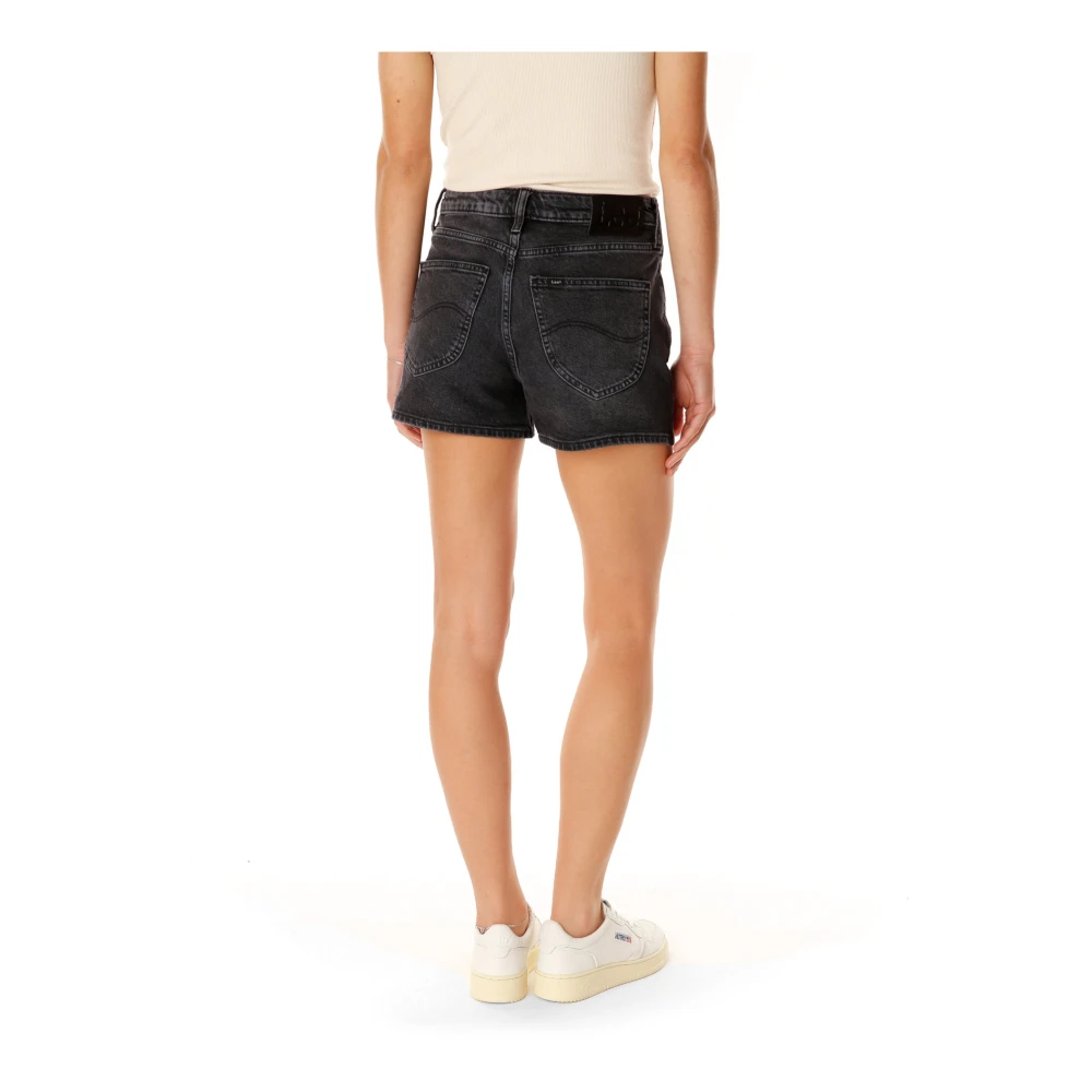 Lee Hoge Taille Denim Shorts Gray Dames