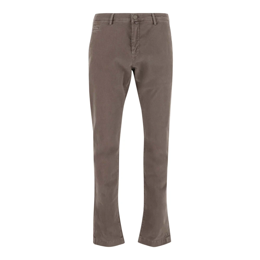 Jacob Cohën Slim Fit Beige Stretch Katoenen Broek Brown Heren
