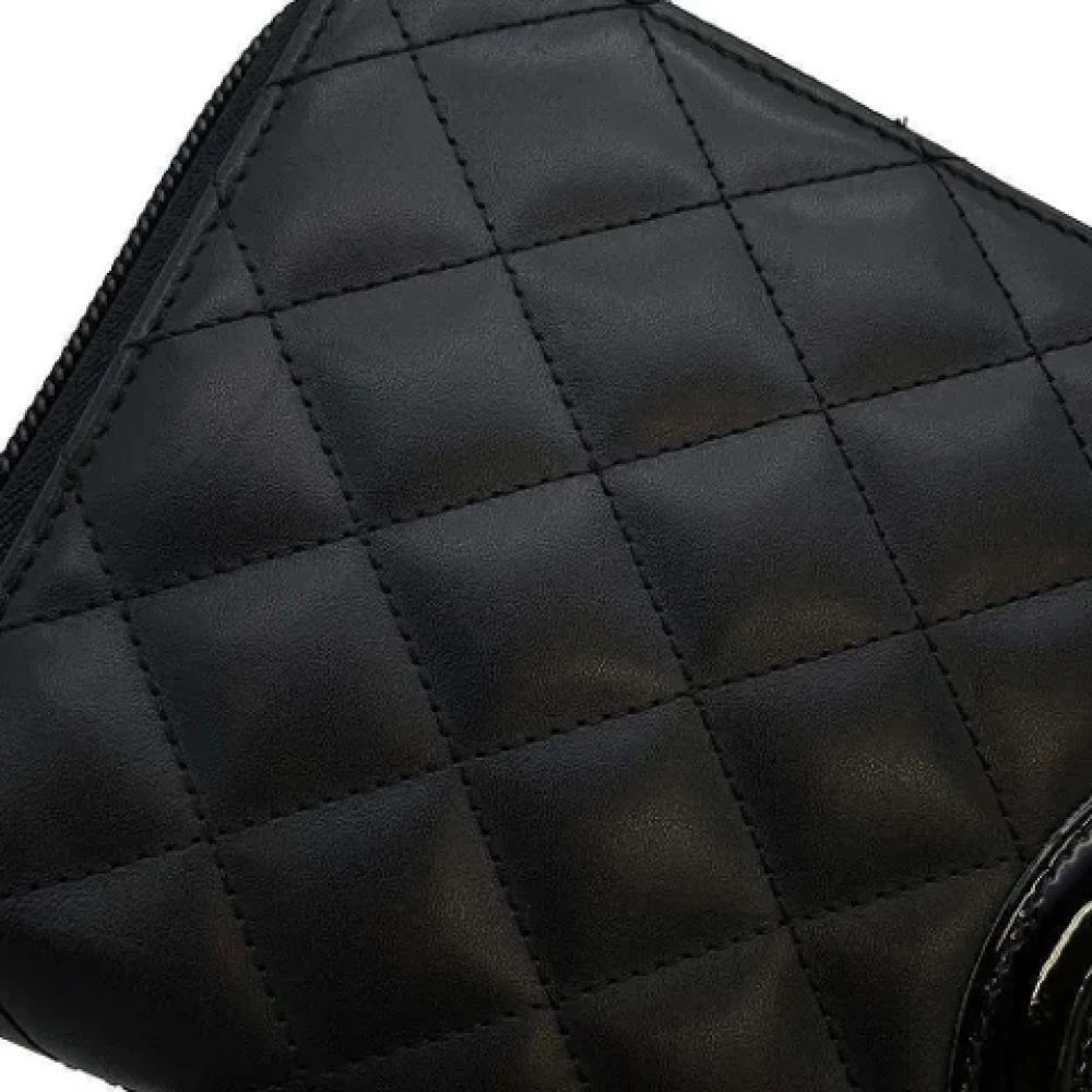 Chanel Vintage Pre-owned Leather wallets Black Dames