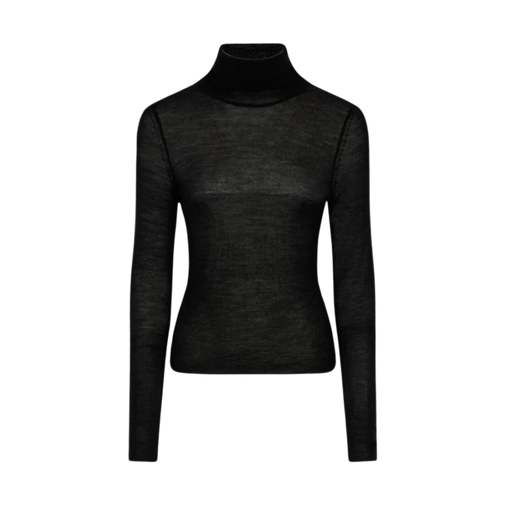 Roberto Cavalli Zijde Wol Blend Turtleneck Trui Black Dames