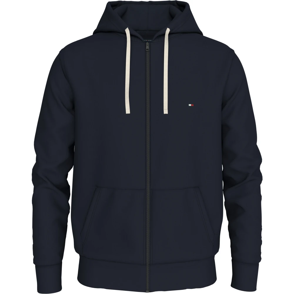 Tommy Hilfiger Blå Zip Hoodie Tröja Blue, Herr