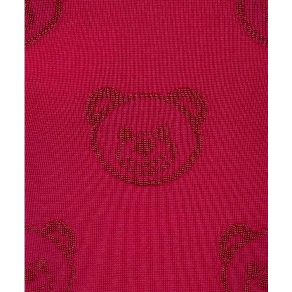 Moschino Geribbelde Virgin Wol Trui Red Dames