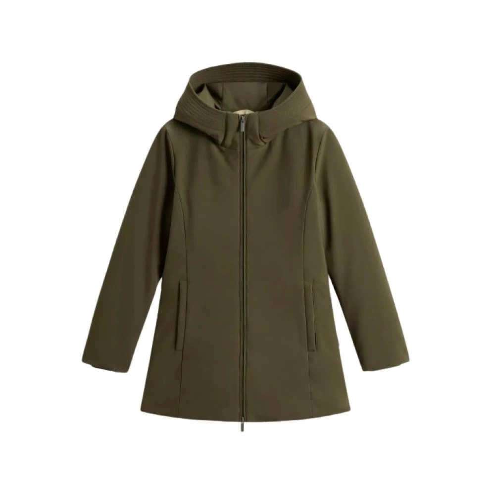 Woolrich Women's Green Down Coats, M, Firth Parka