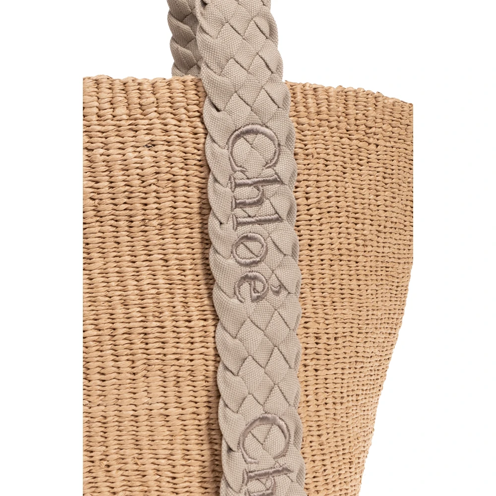 Chloé Handgeweven Beige Mandtas met Leren Afwerking Beige Dames