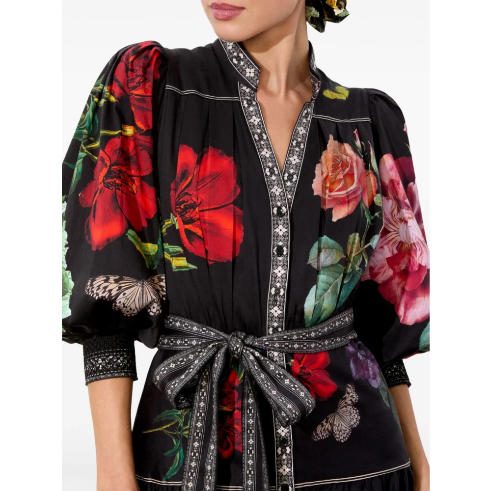 alice + olivia Jurk met bloemenprint en bisschopsmouwen Multicolor Dames
