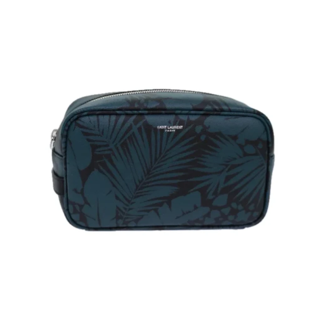Saint Laurent Vintage Pre-owned Plastic pouches Blue Dames