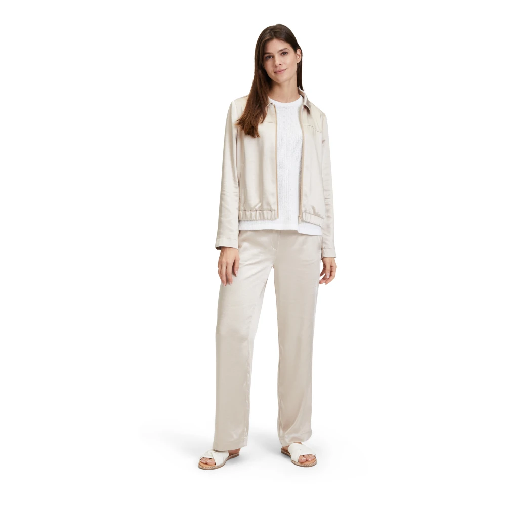Betty & Co Comfortabele rechte pijp aantrekbroek Beige Dames