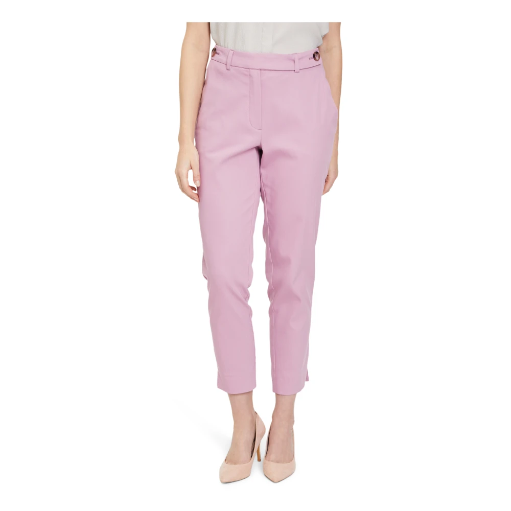 Betty & Co Elegant Slim-Fit Trousers with Pockets Pink Dames
