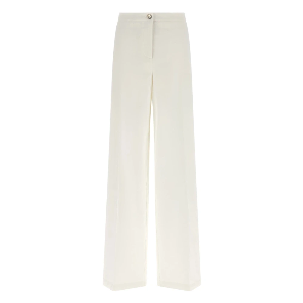 Pinko Women's Beige Wide Trousers, S, Jacopone Trousers