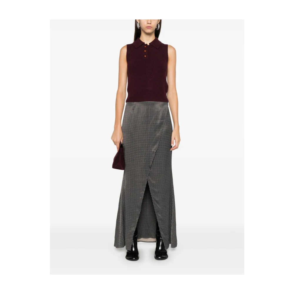 Remain Birger Christensen Mouwloos Poloknit Vest Red Dames
