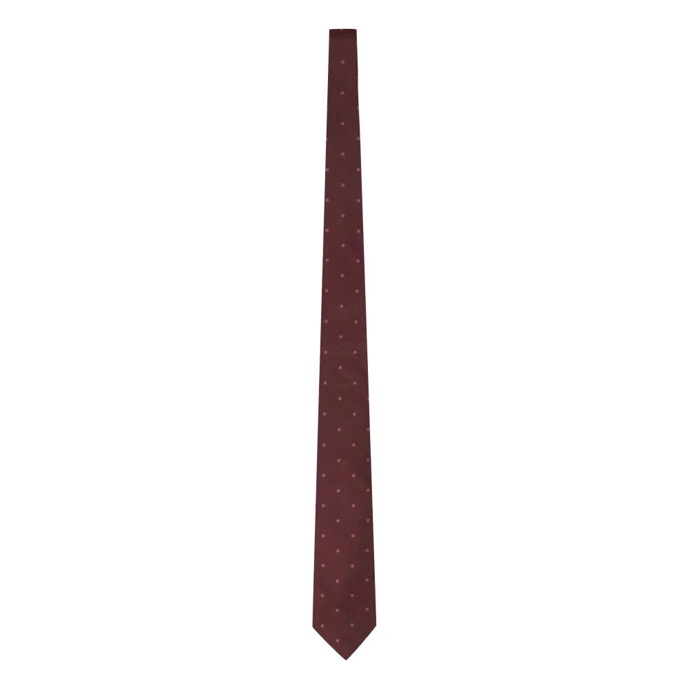 Tom Ford Men's Red Silk Jacquard Tie With Polka-Dot Motif