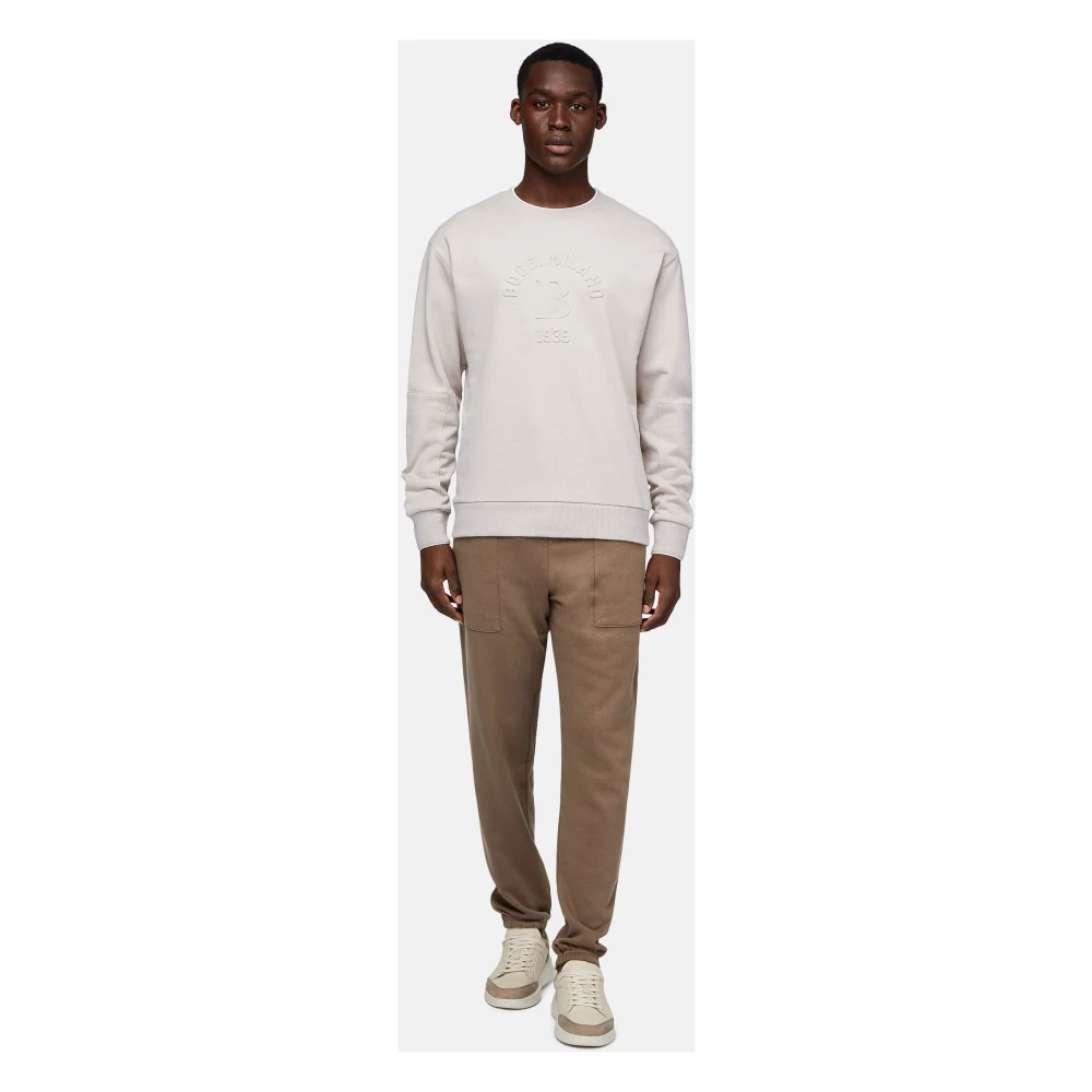 Boggi Milano Crew Neck Sweatshirt Beige Heren