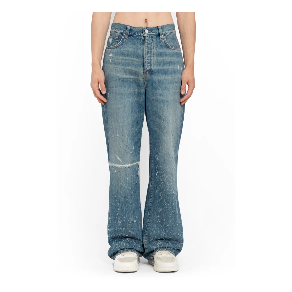 Indigo Shotgun Baggy Distressed Jeans