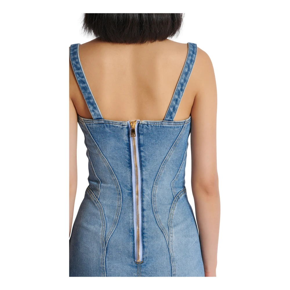 Balmain Knoopsluiting korte spijkerjurk Blue Dames