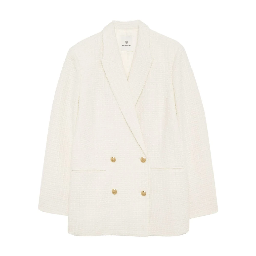 Anine Bing Elegante Jasmine Blazer in Ivory Beige Dames