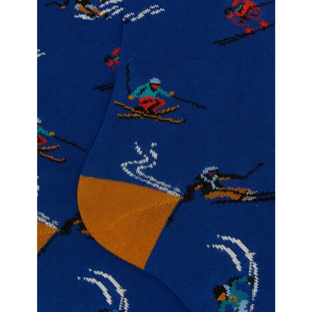 Gallo Blauwe Katoenen Ski Sokken Multicolor Dames