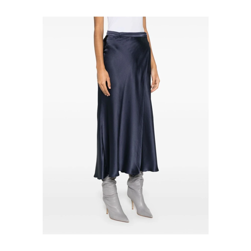 Semicouture Blauwe Zijden Blend Elegante Rok Blue Dames
