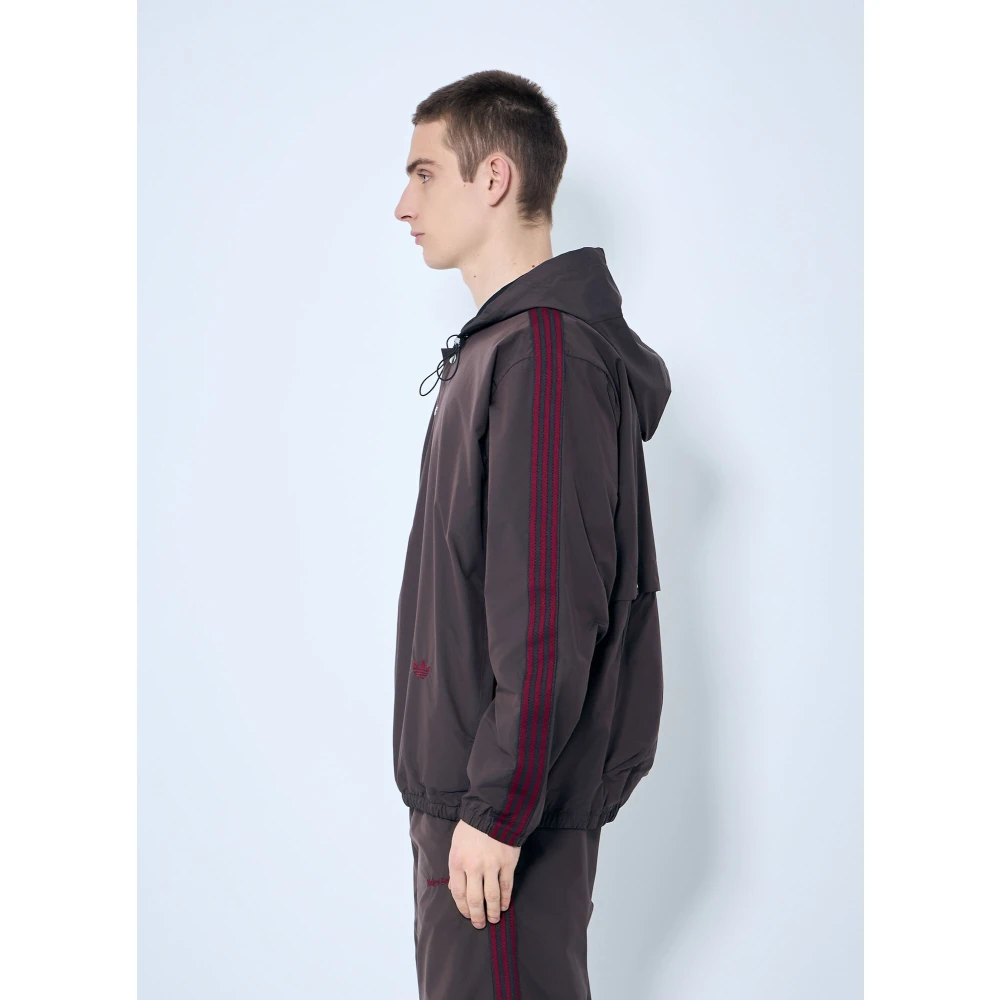 Adidas Gestreepte capuchon anorakjas Brown Heren