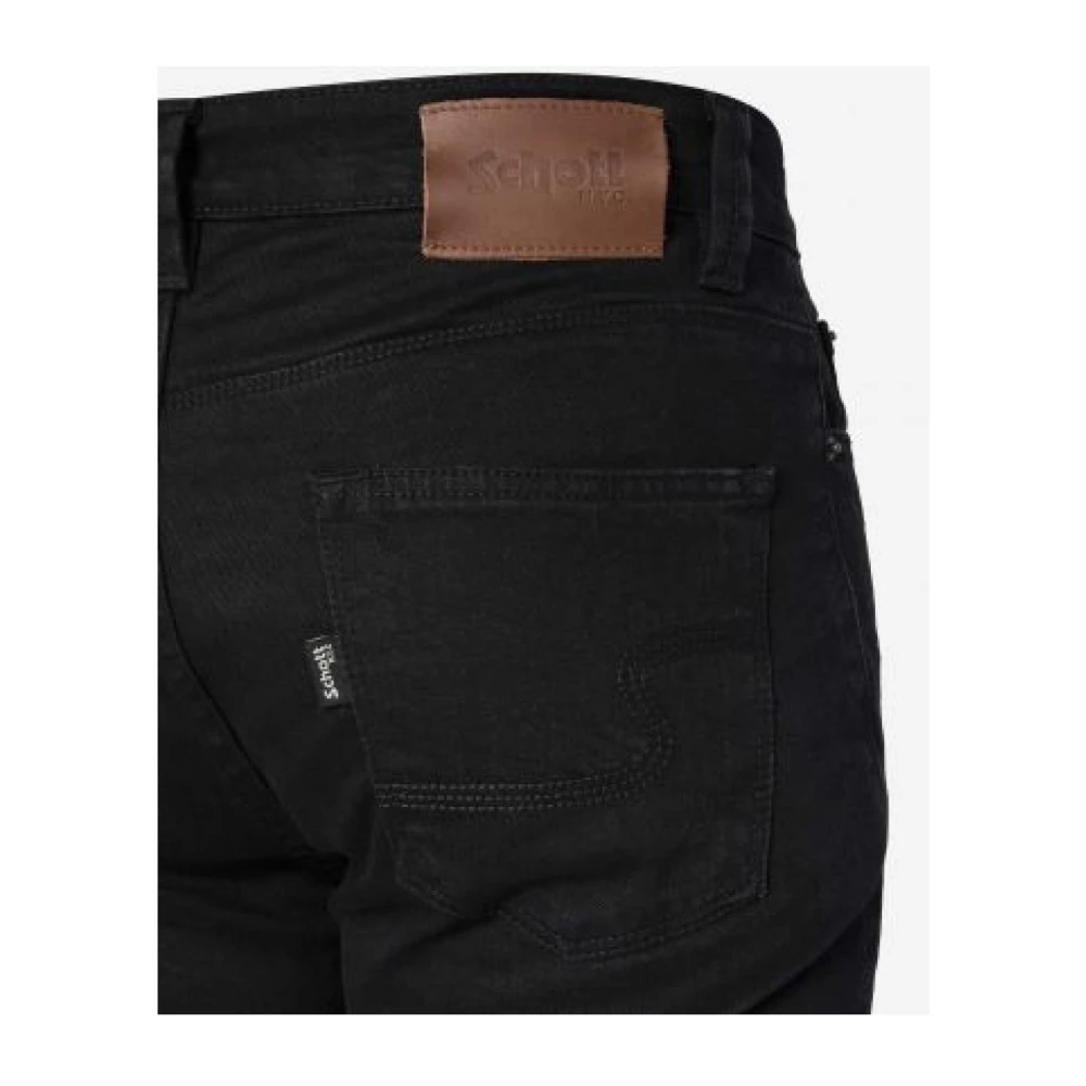 Schott NYC Rechte Pijp 100% Katoen Jeans Zwart Black Heren