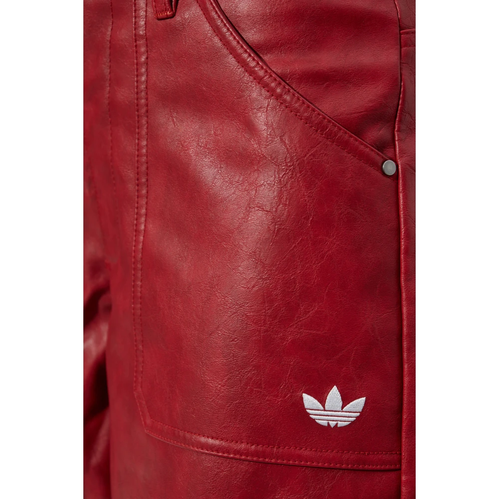 adidas Originals Nep lederen broek Red Dames