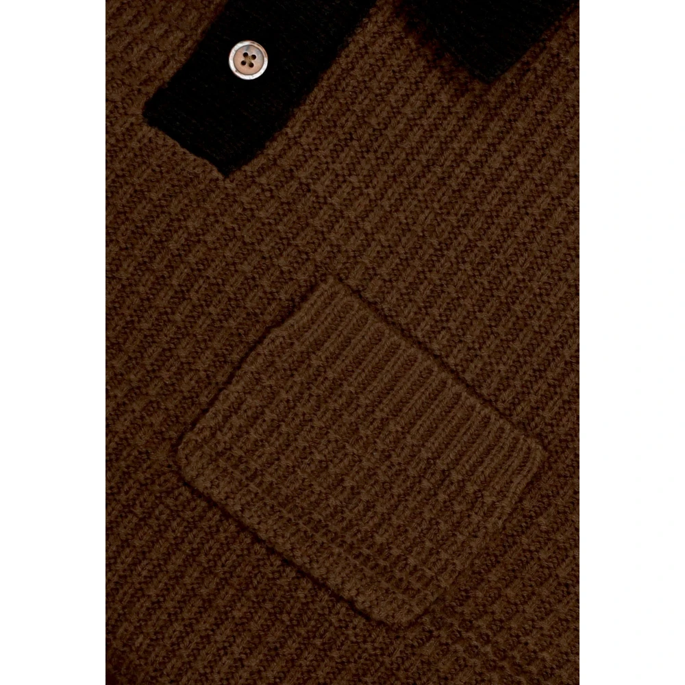Obey Donkerbruine Polo Sweater met Kraag Brown Heren