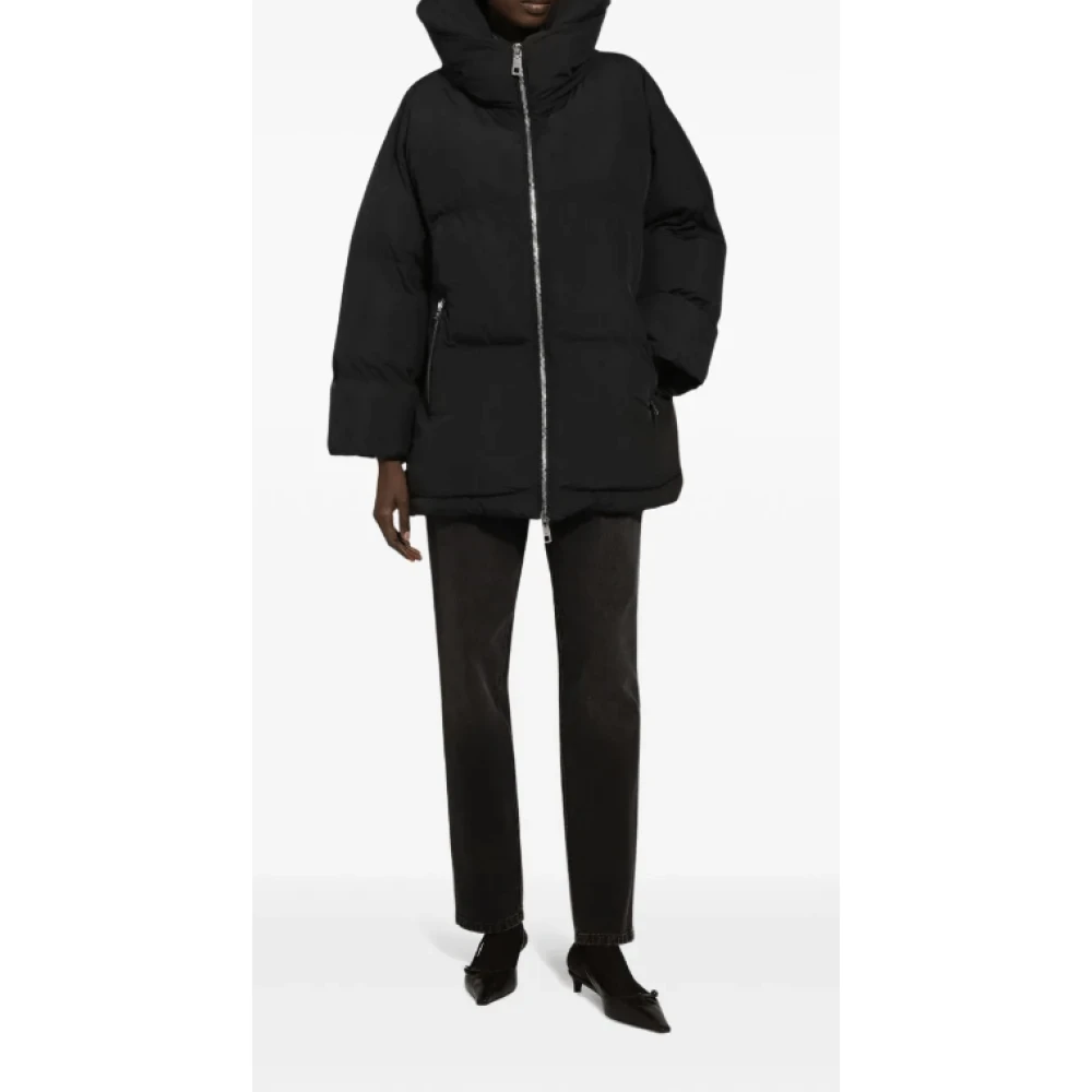 Dolce & Gabbana Zwarte Pufferjas met Hoge Hals Black Dames
